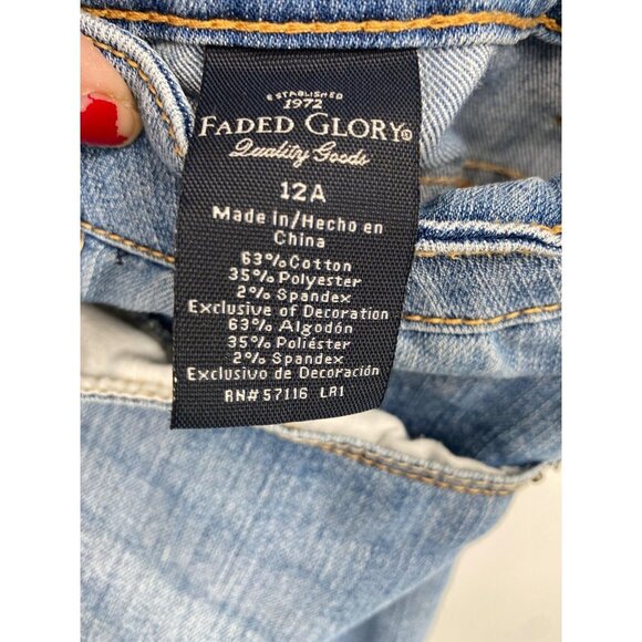 Faded Glory Womens Stretch Boot Cut Denim Jeans Size 12 Blue Washed 5 Pocket - Picture 4 of 13